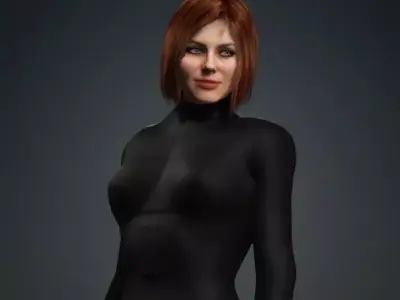 Realistic Rigged Female Sci-Fi Character 3D model