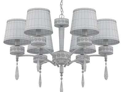 Dayodore chandelier with shades and gold accents 3D model