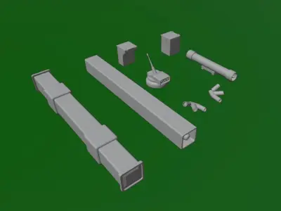 Modular Tank Turret Sci-fi Royal Marines or RE Challenger Tank 3D print model