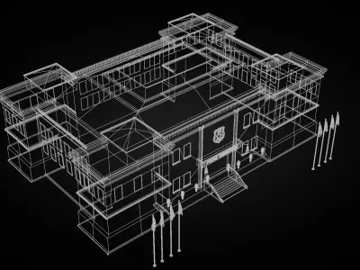 Police and Security Building Pack Low-poly 3D model