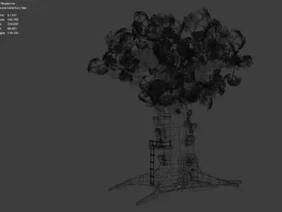 Tree House Low-poly 3D model