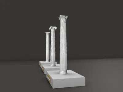 Classical Columns     Doric Ionic Corinthian for educational use 3D print model