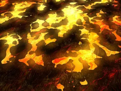 Lava terrain low poly Low-poly 3D model