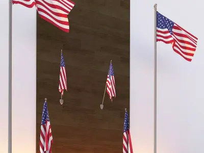 USA FLAG Low-poly 3D model