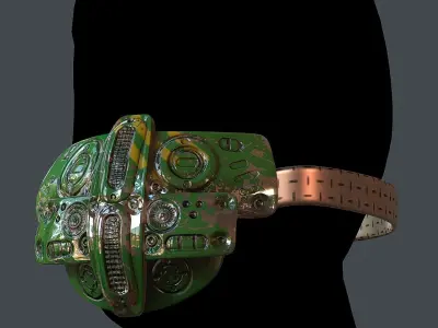 Gas mask helmet 3d model scifi Low-poly Low-poly 3D model