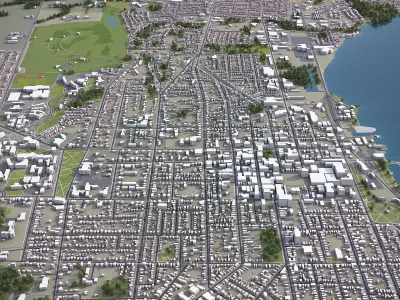 Burlington - Vermont - City 3D Model Low-poly 3D model