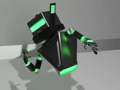 Male Robot Low-poly 3D model