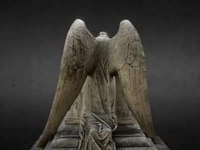 Angel Tombstone Monument 3D Model Low-poly 3D model