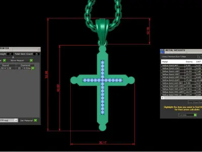 Cross Light Gold 3CP095 3DM STL 3D model