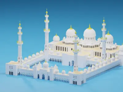 Sheikh Zayed Mosque Abu Dhabi UAE 3D model