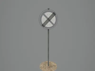 Road Sign 05 - End Prohibited Parking Low-poly 3D model