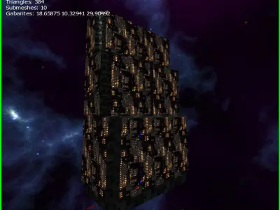 3D Sci-fi Skyscrapers Low-poly 3D model