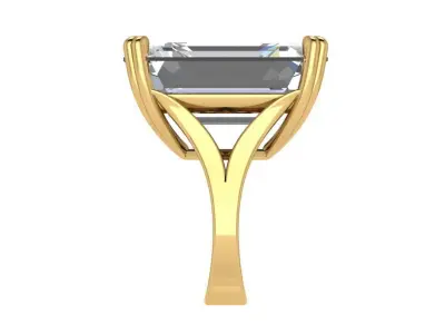 Ring300 emerald cut diamond ring 3D print model