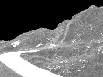 Wild mountain highway bend 3D model