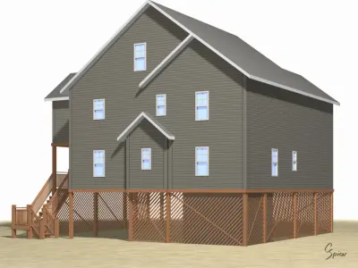 Summer Beach House Exterior 01 3D model