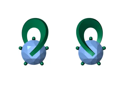 Solitaire Earring Stud Jewelry 3D print model