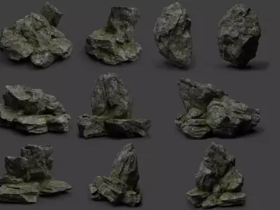 Rock Collection 007 Low-poly 3D model