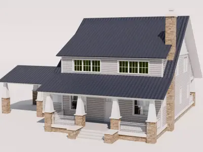 Craftsman Style House Model 3 Low-poly 3D model