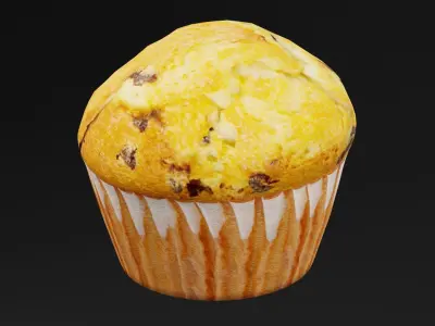 Blueberry Muffins Low-poly 3D model