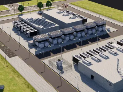  Data Center With Interior and Landscape 