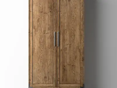 CAYDEN CAMPAIGN PANEL DOUBLE-DOOR CABINET 3D model