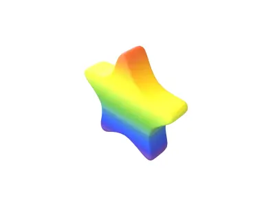 Star Emoji v2 007 Low-poly 3D model