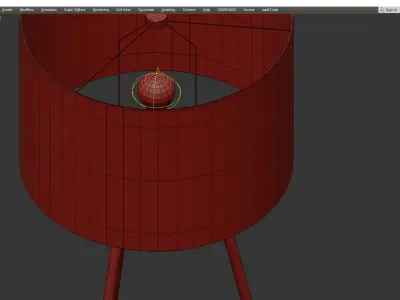 Marduk Brass LED Rotary Socket Table Lamp Low-poly 3D model