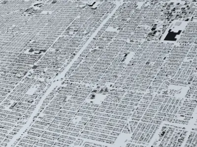 South Los Angeles Streets and Buildings 3D model