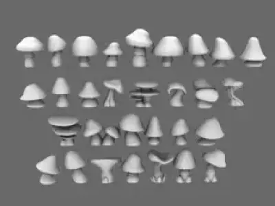 BWTF Scenics Mushroom Basing Items 3D print model