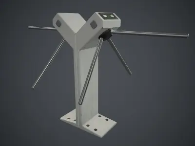 Security Turnstile 1 PBR Game Ready Low-poly 3D model