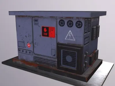 Electrical Box Transformer  - Game Ready Low Poly PBR 3D Model Low-poly 3D model