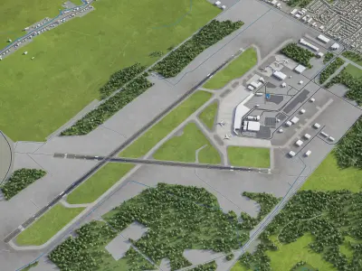 Quebec Jean Lesage Airport Low-poly 3D model