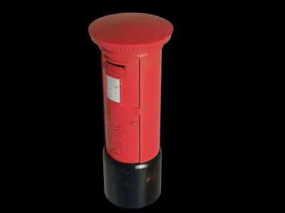 London red mailbox Low-poly 3D model