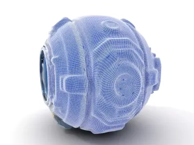 Futuristic Spherical Robot Model Pack Low-poly 3D model