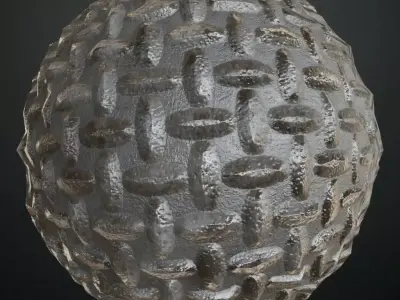 Diamond Metal Plate One PBR Seamless Texture