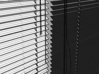 Black and White Aluminum Venetian Blinds for Windows 3D model