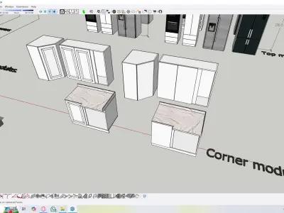 Kitchen and Door modules mega archive Low-poly 3D model