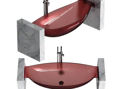 ABBER Kristall AT9704Rubin washbasin 3D model