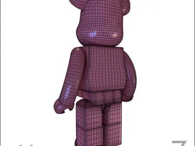 Pink Bear Brick 3D model