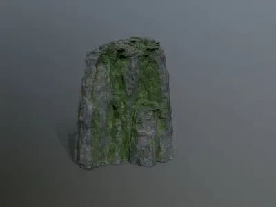 Mossy Rock Set Low-poly 3D model buy