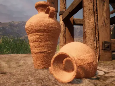 Realistic Medieval Viking Amphora - Game Ready PBR Asset Low-poly 3D model