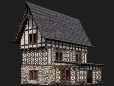 Old Medieval Building 4K Textures GameReady 118 Low-poly 3D model