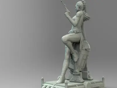 Princess Leia and R2D2 3D print model
