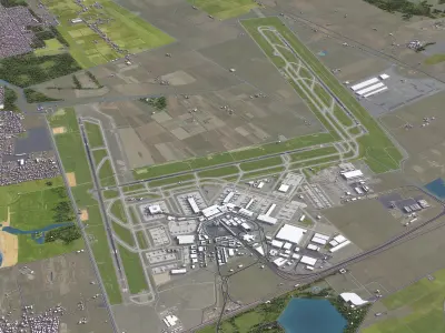 Rome - Fiumicino Airport Low-poly 3D model