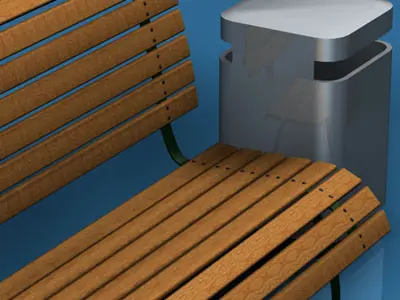 Park benches collection 3D model
