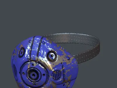 Gas mask helmet 3d model scifi Low-poly Low-poly 3D model buy