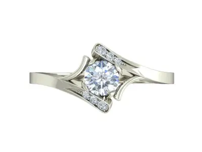 Radiant Elegance Silver Ring 3D print model