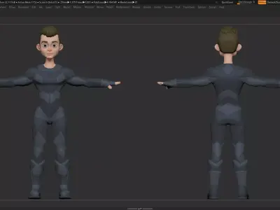 Zbrush Character Basemesh - Richard Style 1 - Scifi 3D model