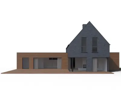 Modern family house 02 3D model