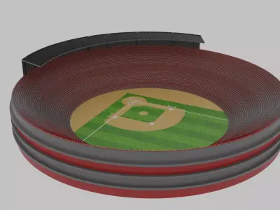 baseball stadium Low-poly 3D model